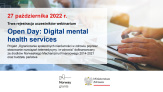 Zapraszamy do udziału w webinarium Open Day: Zdrowie psychiczne i rozwiązania cyfrowe